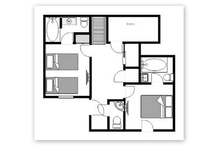 Chalet Ibex floor plan ground floor